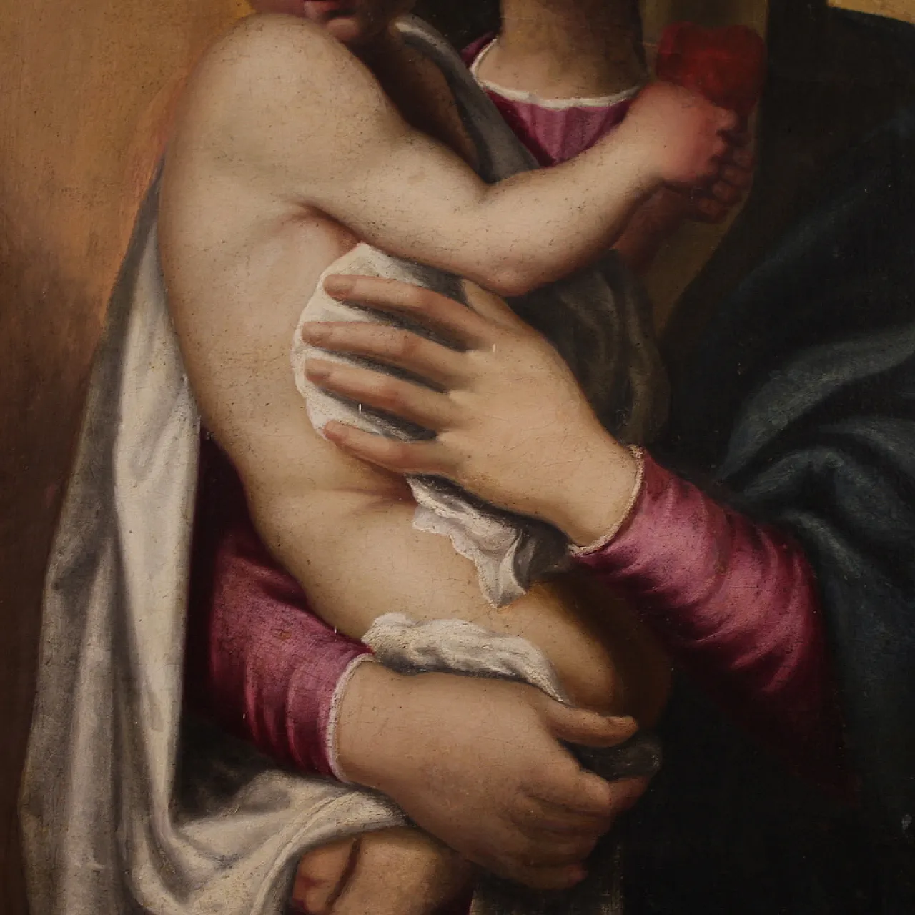 Madonna and Child, oil painting on canvas, 17th century 6