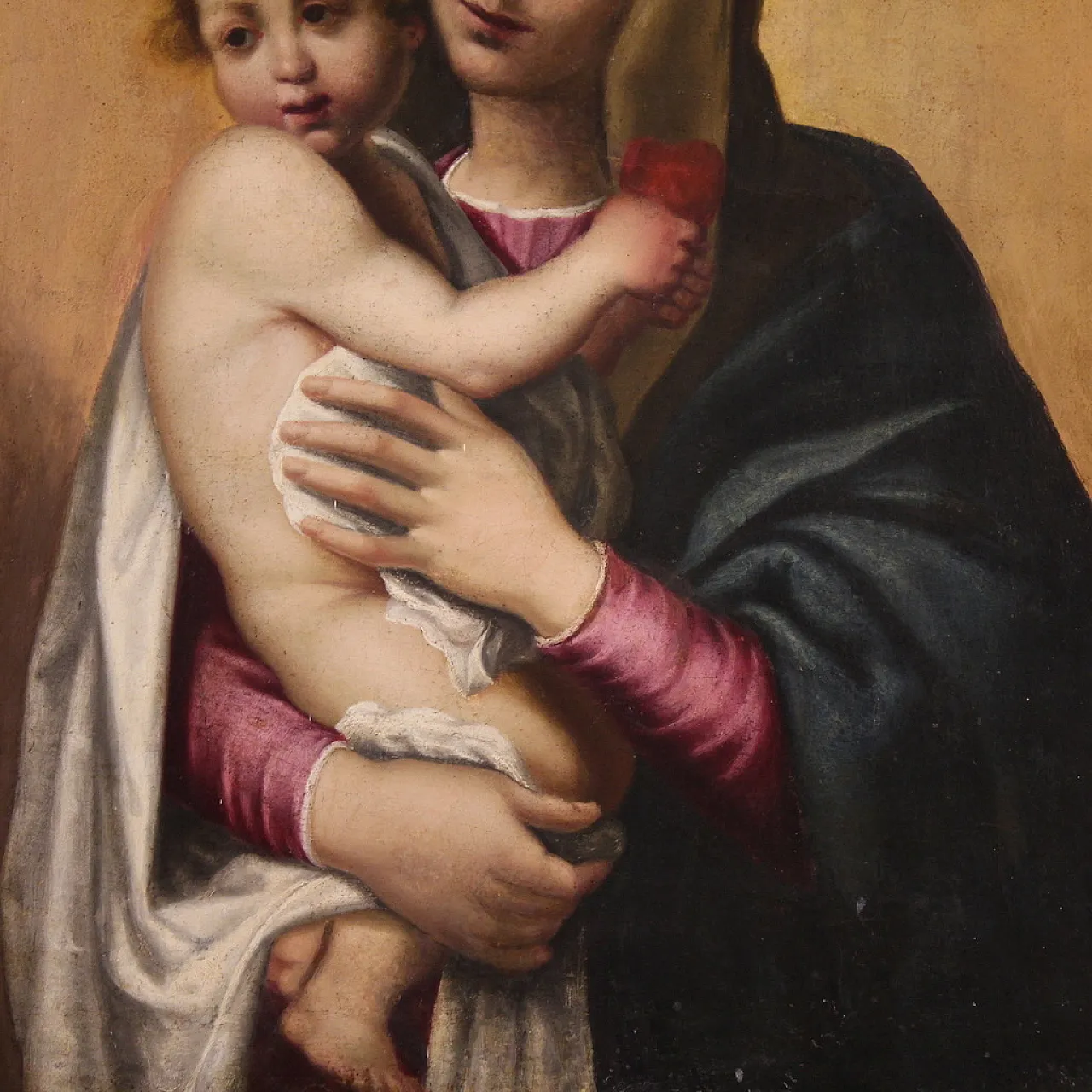 Madonna and Child, oil painting on canvas, 17th century 7