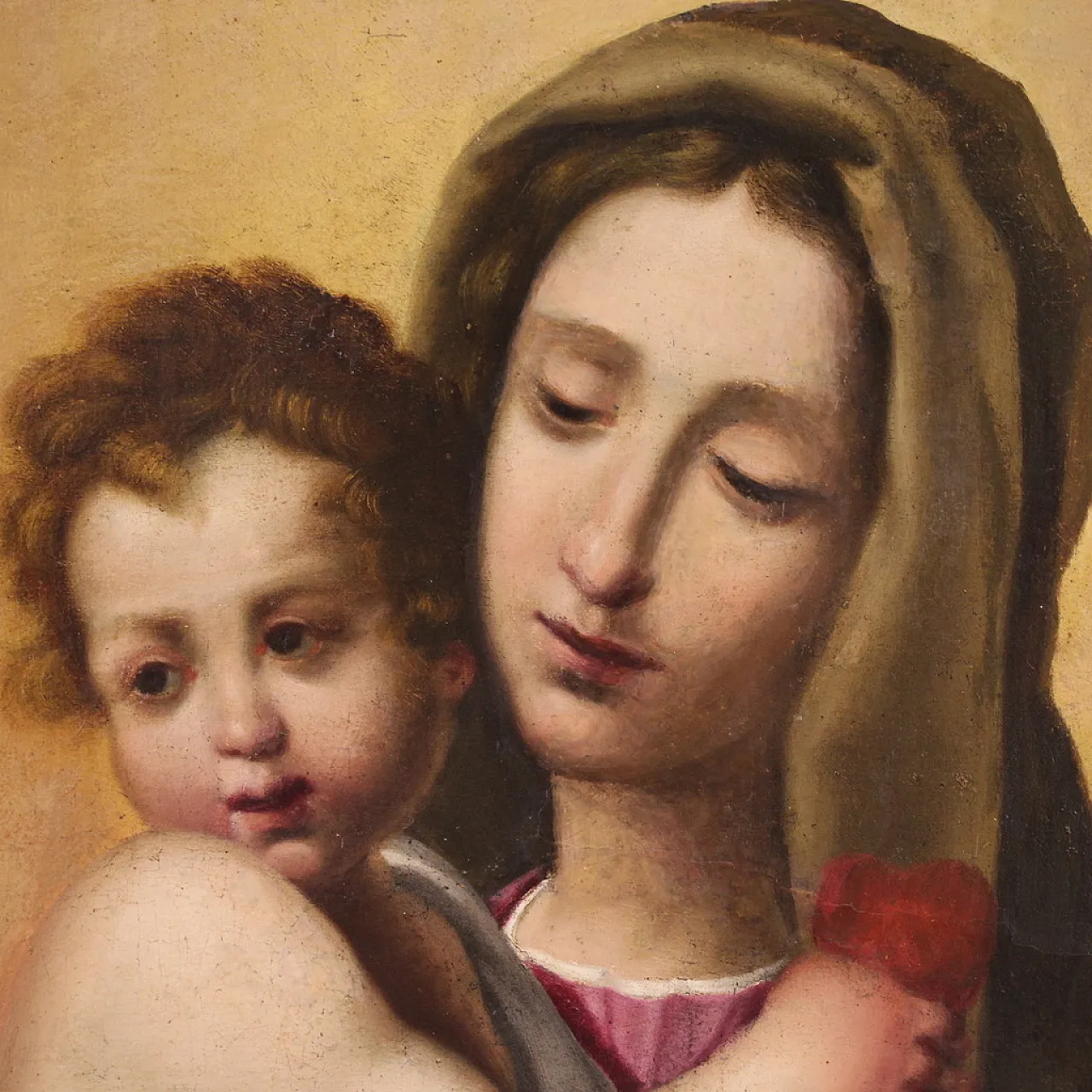 Madonna and Child, oil painting on canvas, 17th century 9