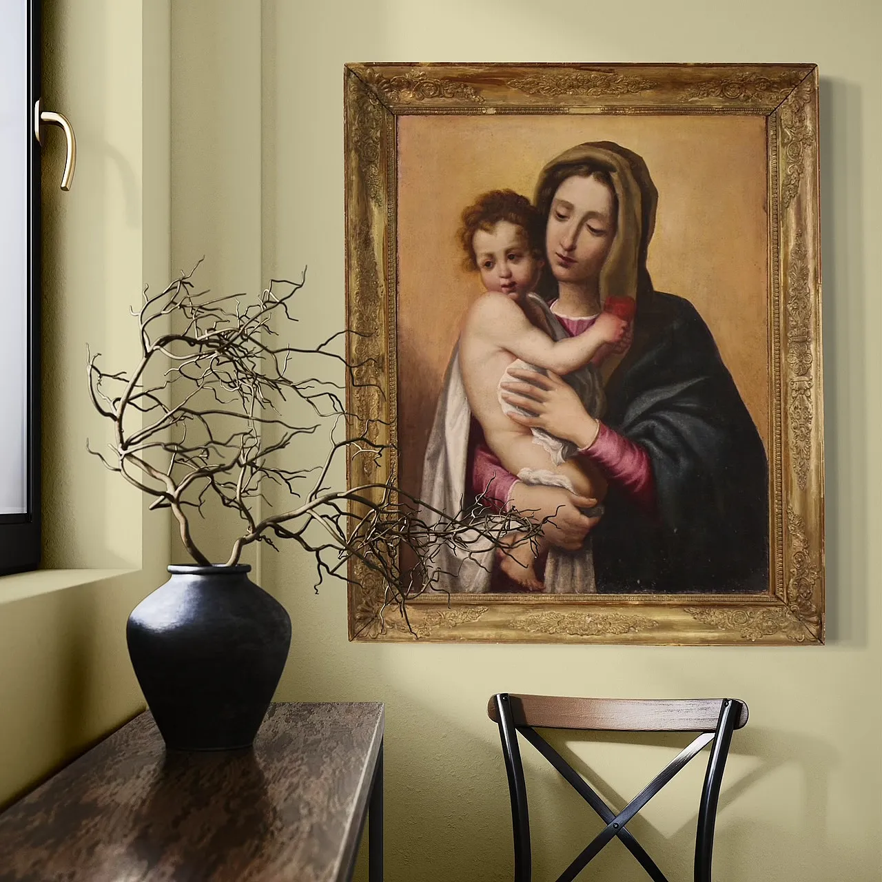 Madonna and Child, oil painting on canvas, 17th century 13