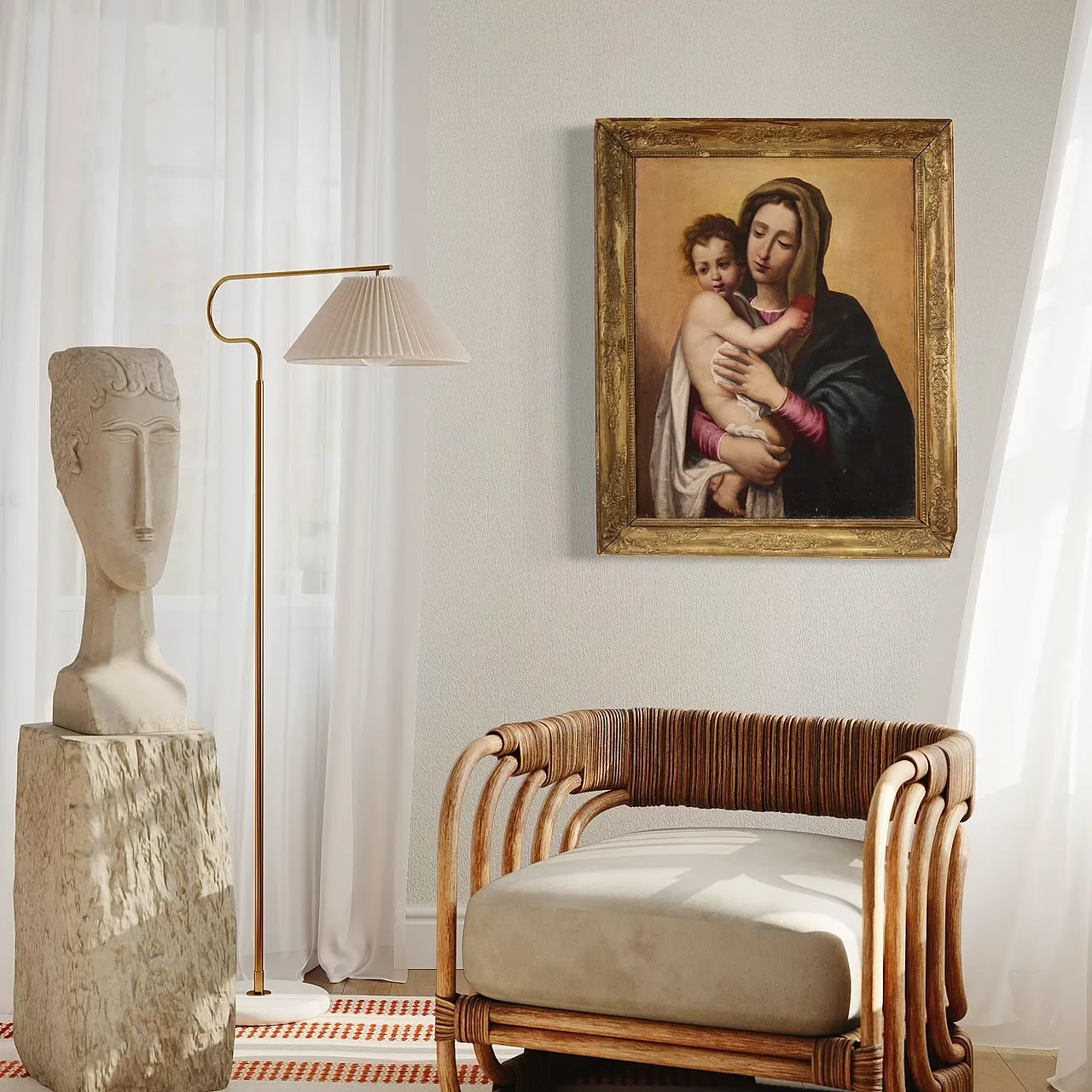 Madonna and Child, oil painting on canvas, 17th century 14