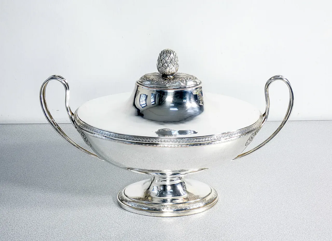 Zuppiera con vassoio in Old Sheffield, primo '800 3