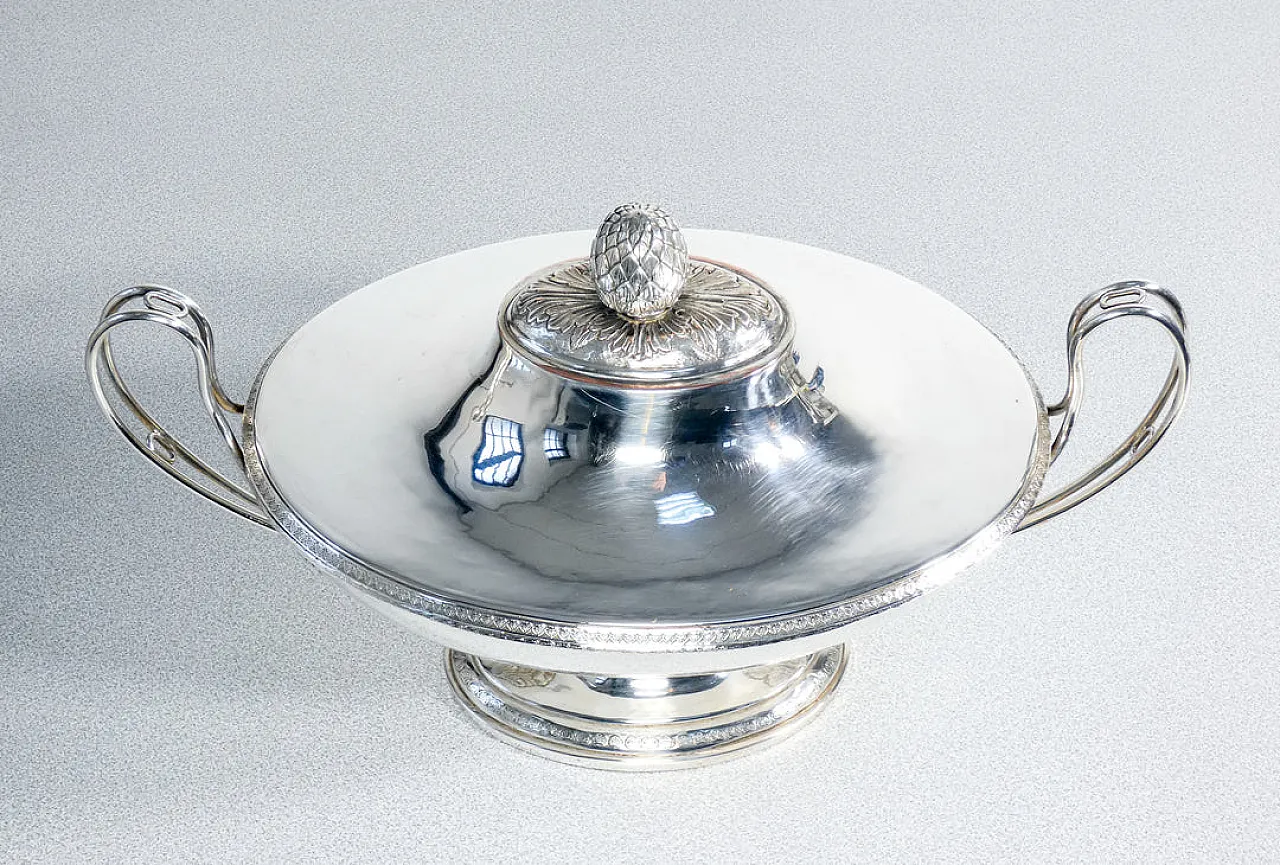 Zuppiera con vassoio in Old Sheffield, primo '800 5