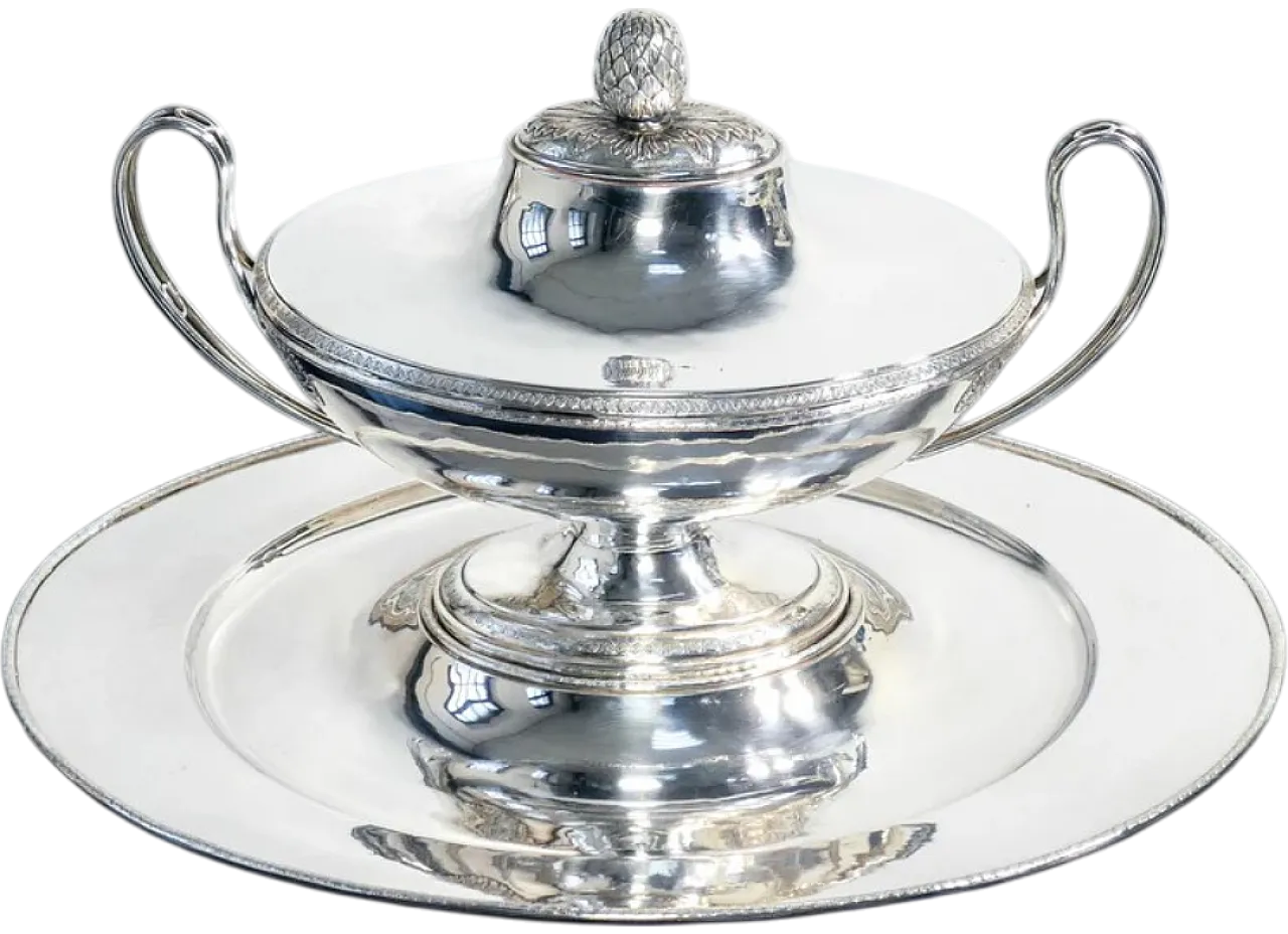 Zuppiera con vassoio in Old Sheffield, primo '800 15