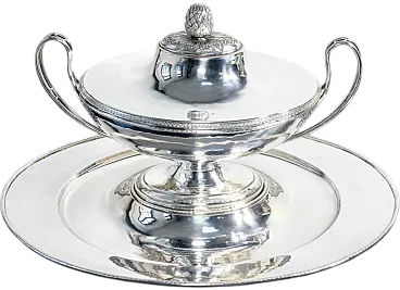 Zuppiera con vassoio in Old Sheffield, primo '800