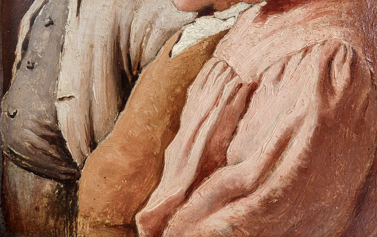 Ritratto di bambini, olio su tela, scuola italiana, '800 5