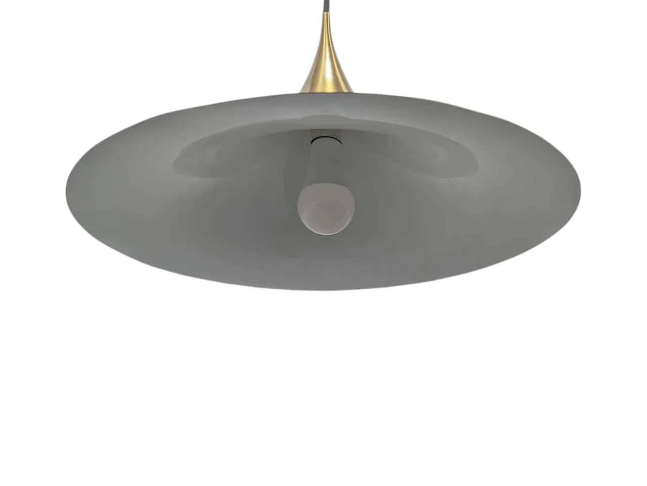 Lampada a sospensione in ottone a forma cono, anni '70 3