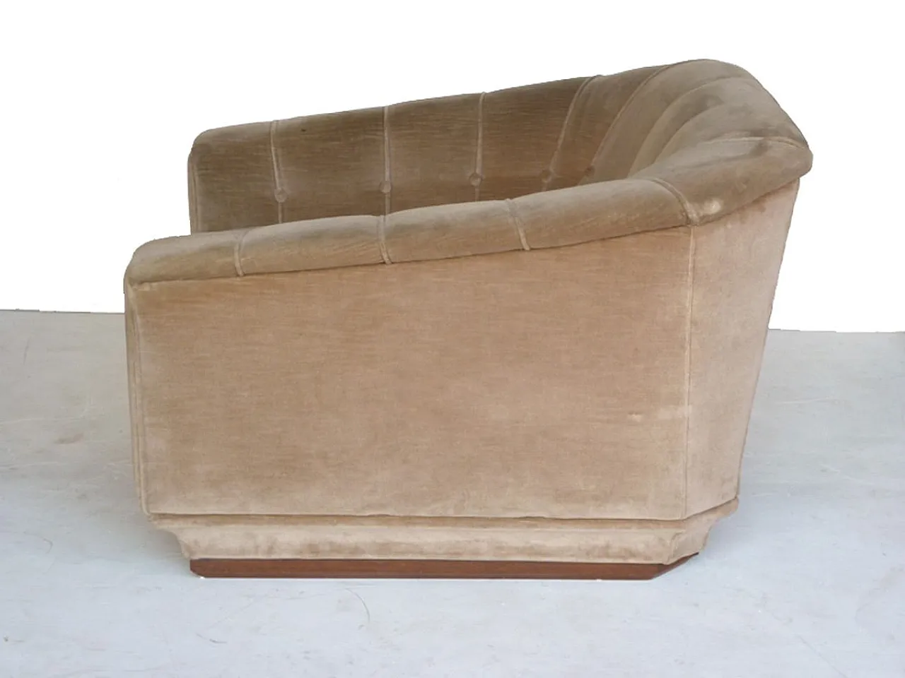 Coppia di poltrone in legno e velluto, anni '40 10