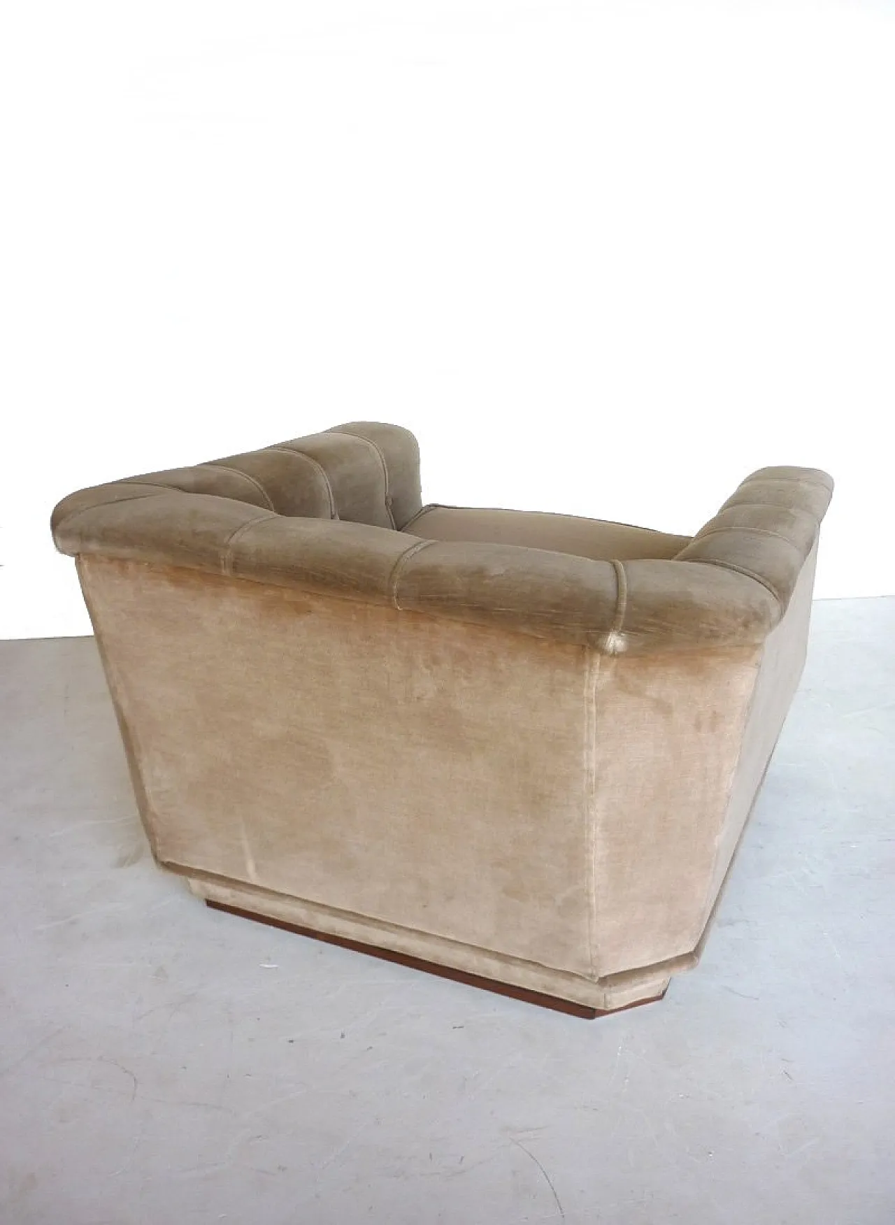 Coppia di poltrone in legno e velluto, anni '40 11