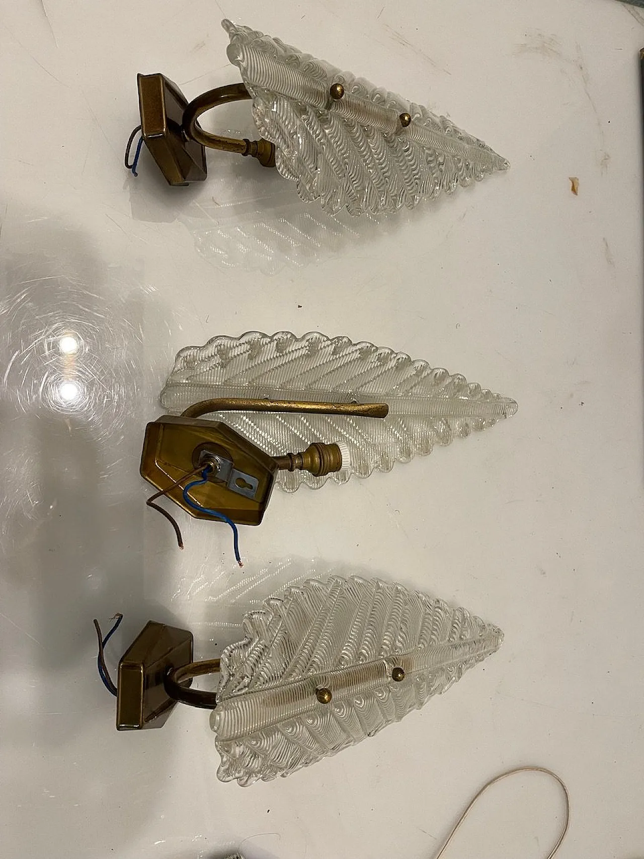 Pair of Murano Glass Sconces From Barovier, 1950s 7