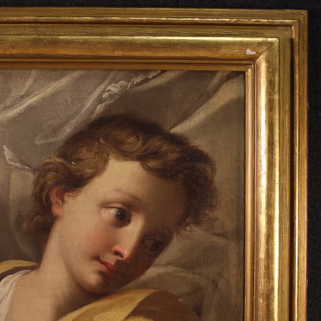 Italian oil painting with Angels in the clouds, 18th century 9