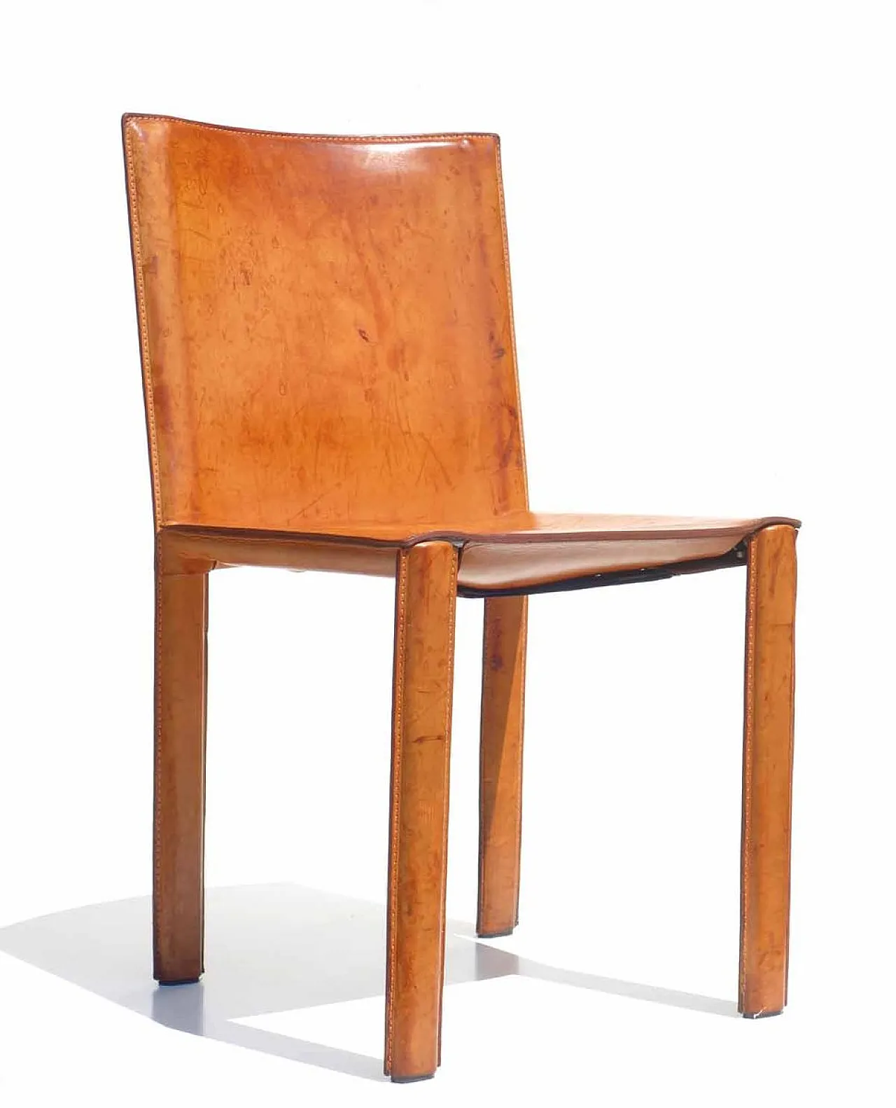 Cognac leather chair, 1970s 1