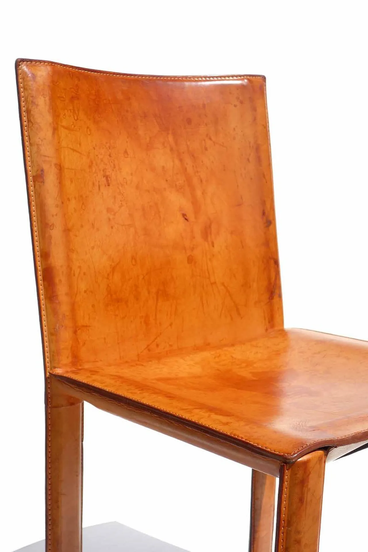 Cognac leather chair, 1970s 5