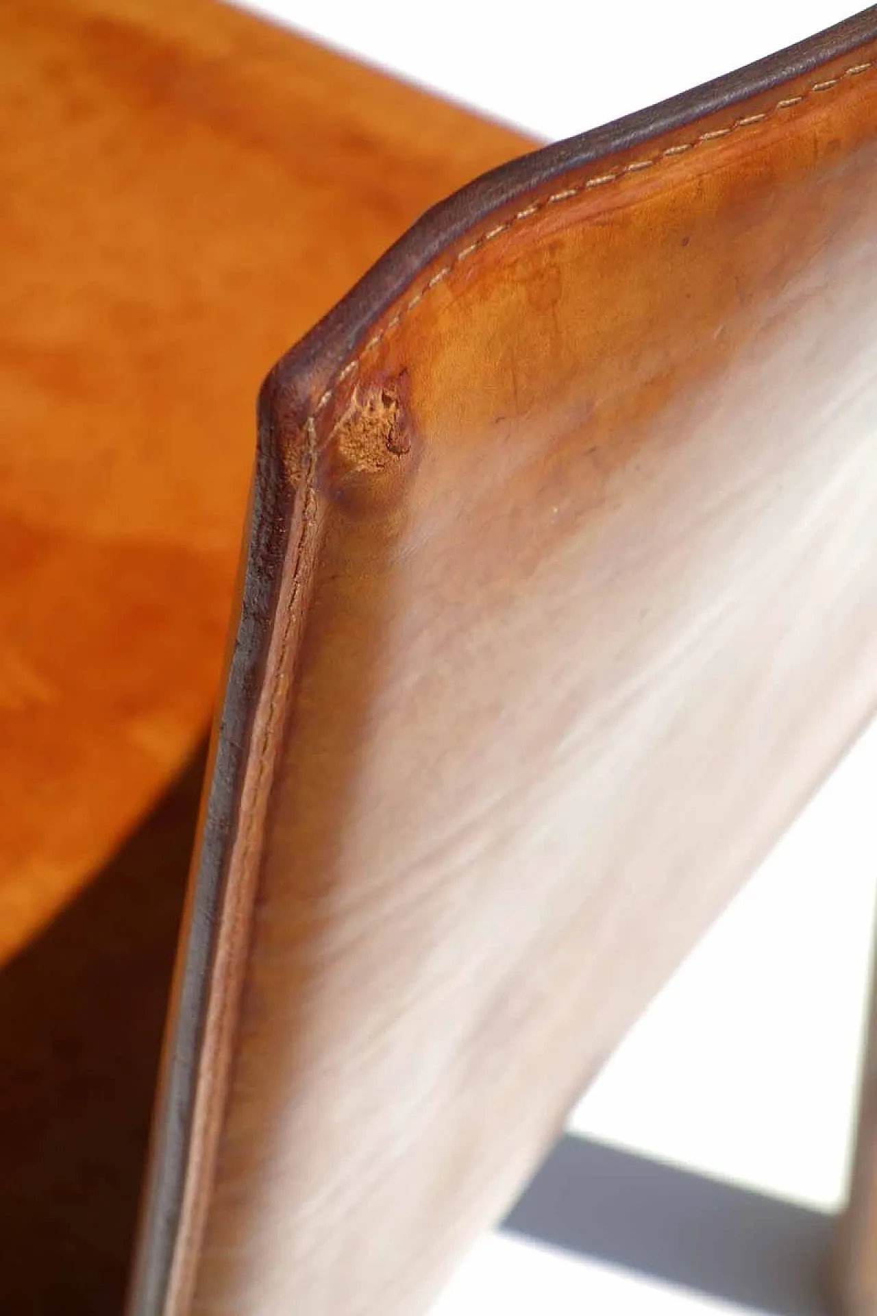 Cognac leather chair, 1970s 10