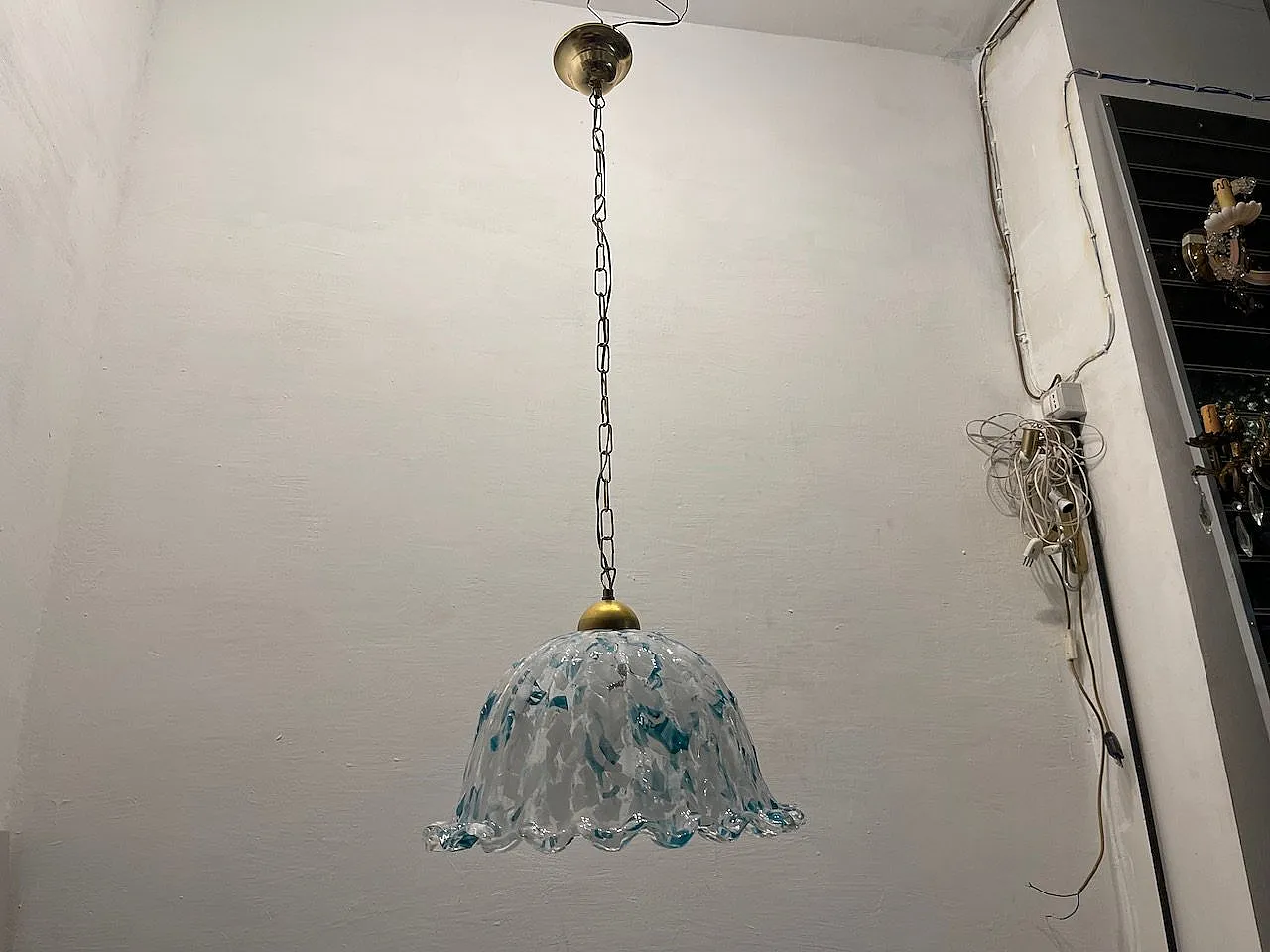 Blue Murano Glass Light Pendant, 1970s 3