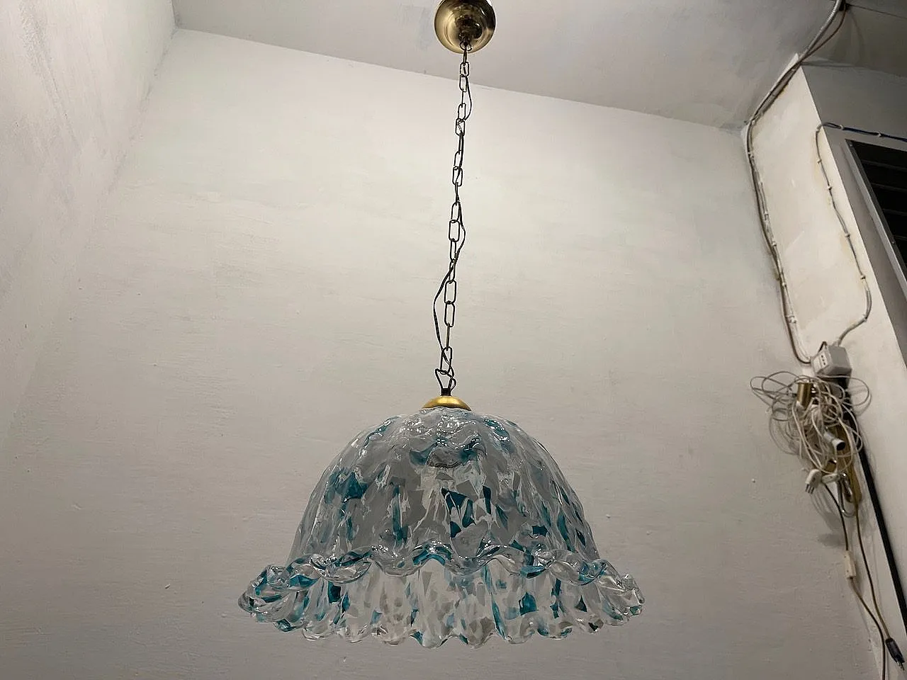 Blue Murano Glass Light Pendant, 1970s 6