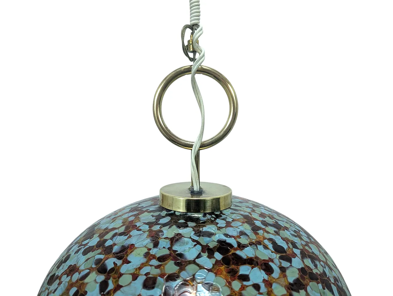 Lampadario a murrine stile Aulenti in vetro di Murano, anni '70 4