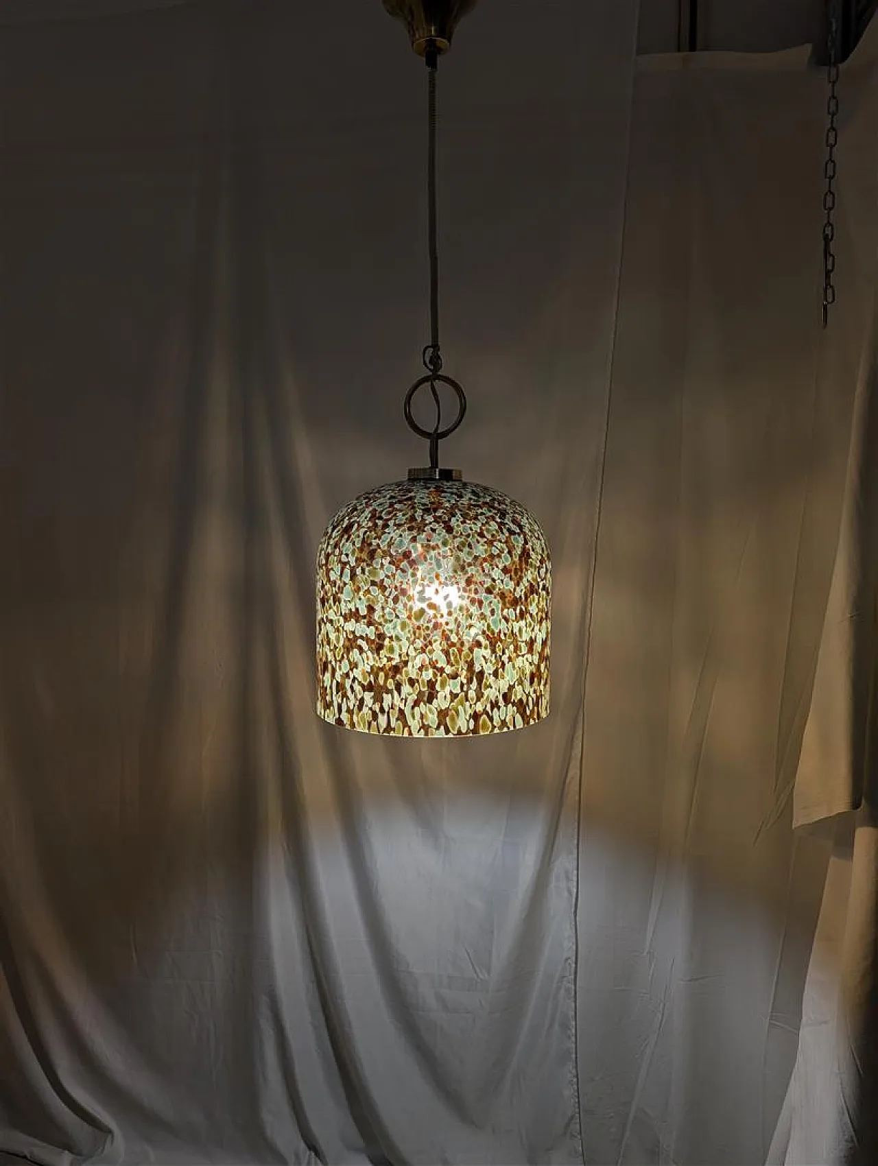 Lampadario a murrine stile Aulenti in vetro di Murano, anni '70 8