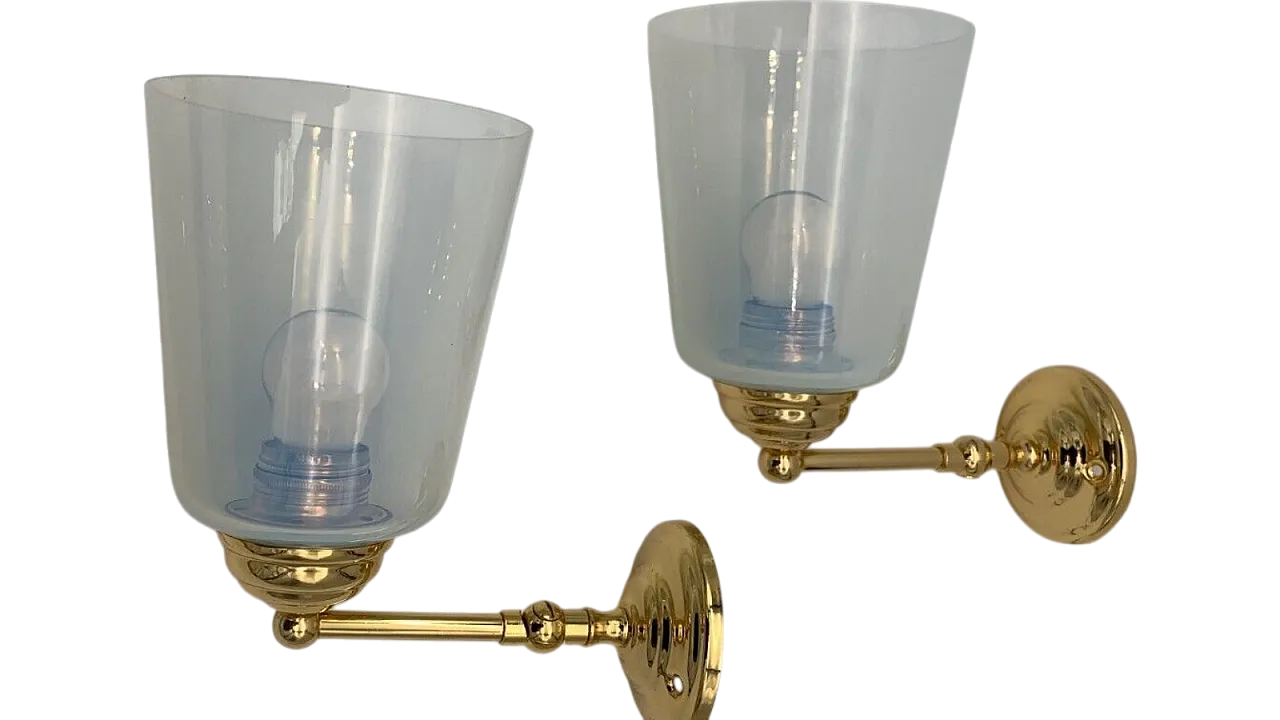 Coppia di applique di Seguso in vetro soffiato di Murano, fine '900 5