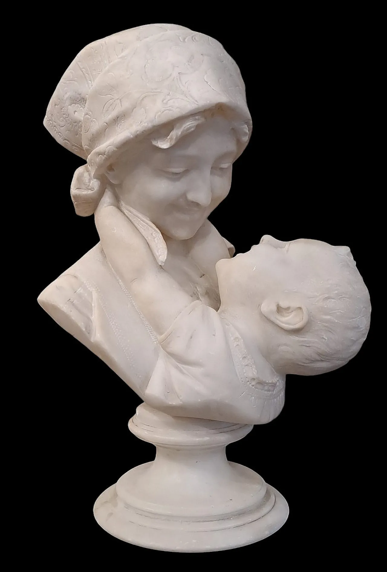Amore materno, scultura in alabastro, Emilio Fiaschi (1858 - 1941) 1