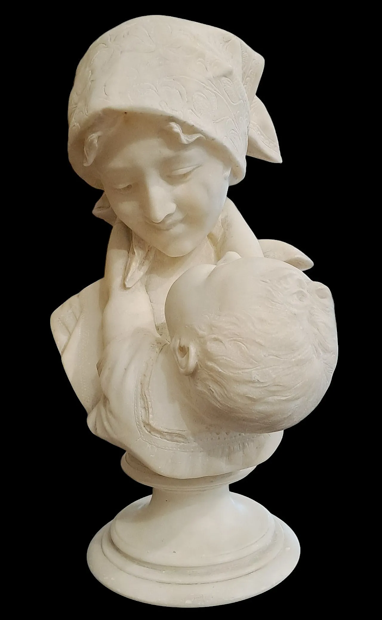 Amore materno, scultura in alabastro, Emilio Fiaschi (1858 - 1941) 4