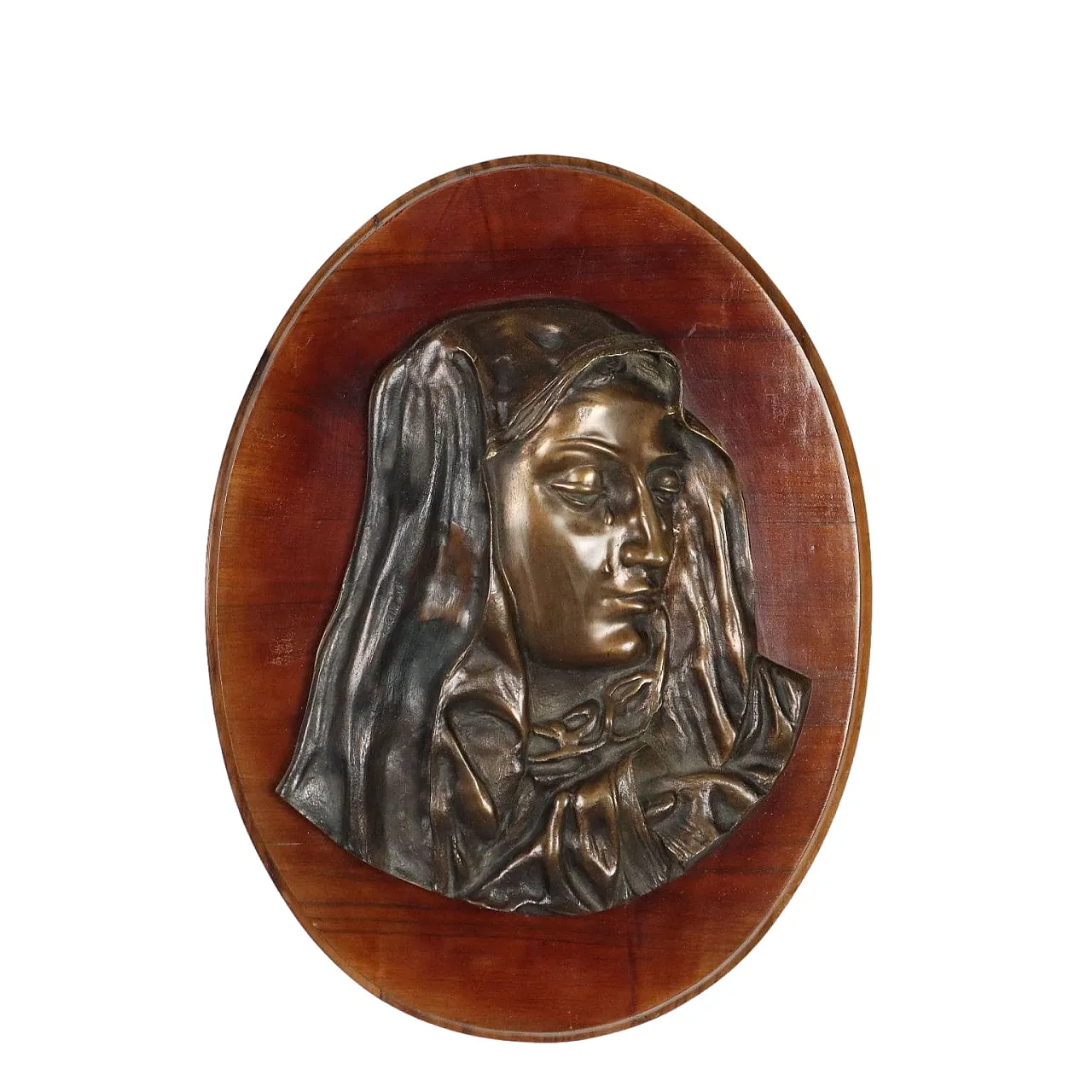 Volto di Maria Sofferente, scultura in bronzo, '900 1