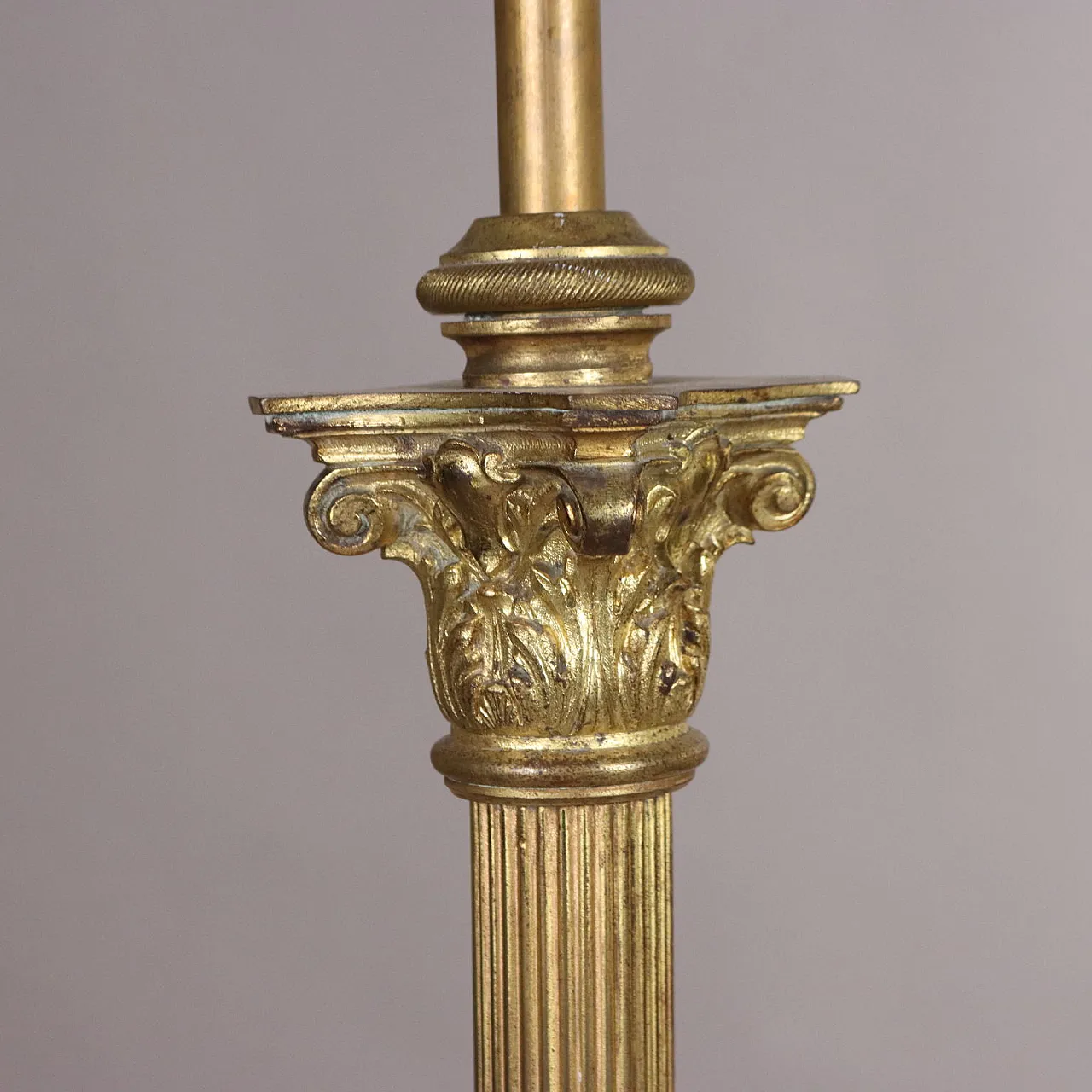 Neoclassical bronze floor lamp, 20th century 4