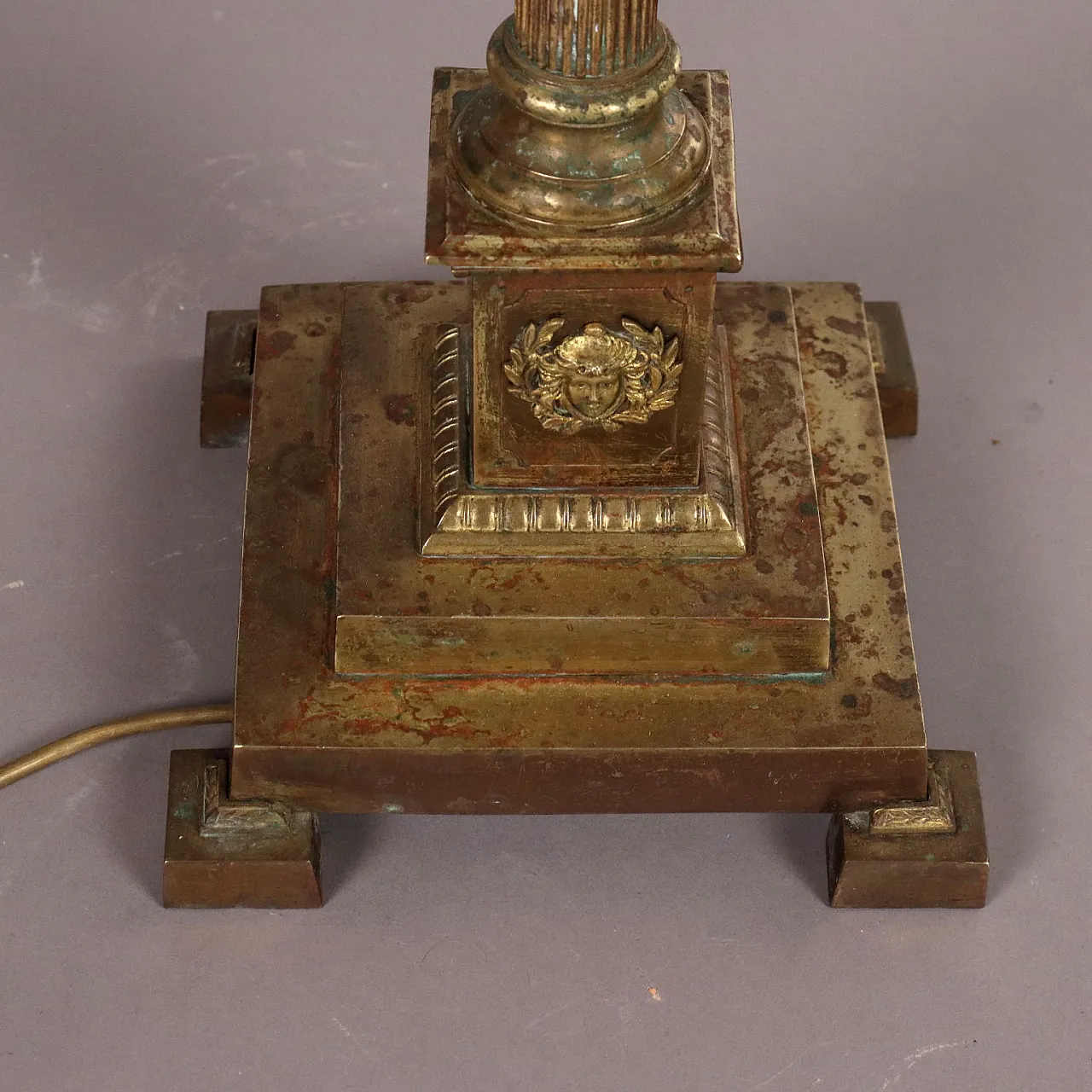 Neoclassical bronze floor lamp, 20th century 5