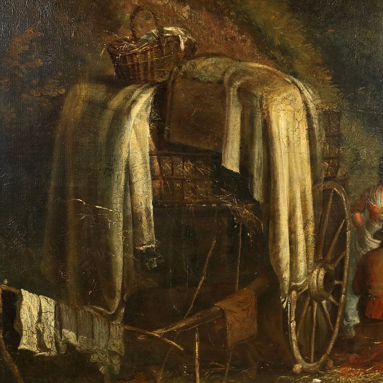 Scene of resting in the woods, oil on canvas, 19th century 6