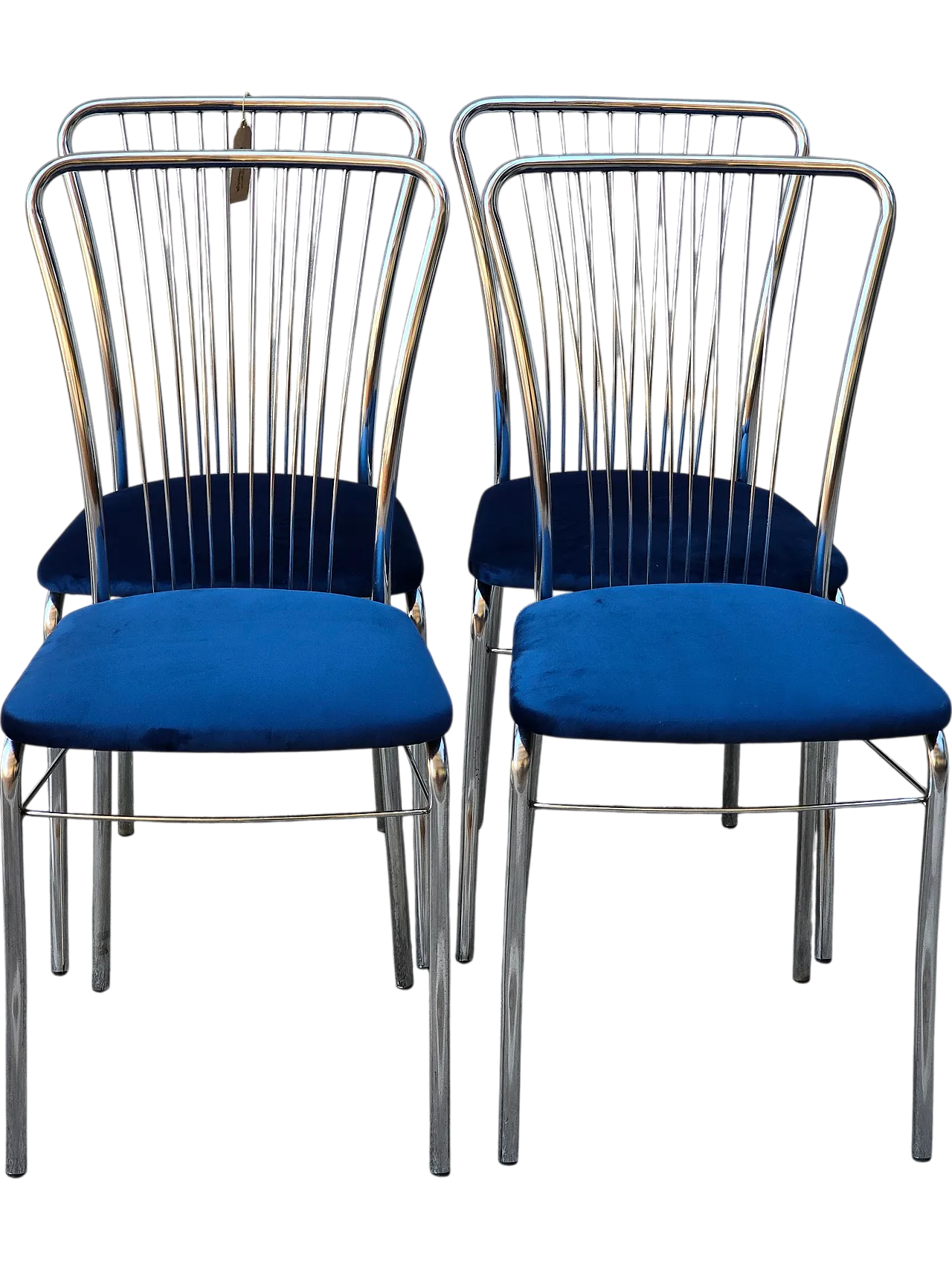 Set 4 sedie anni '70 in velluto 9