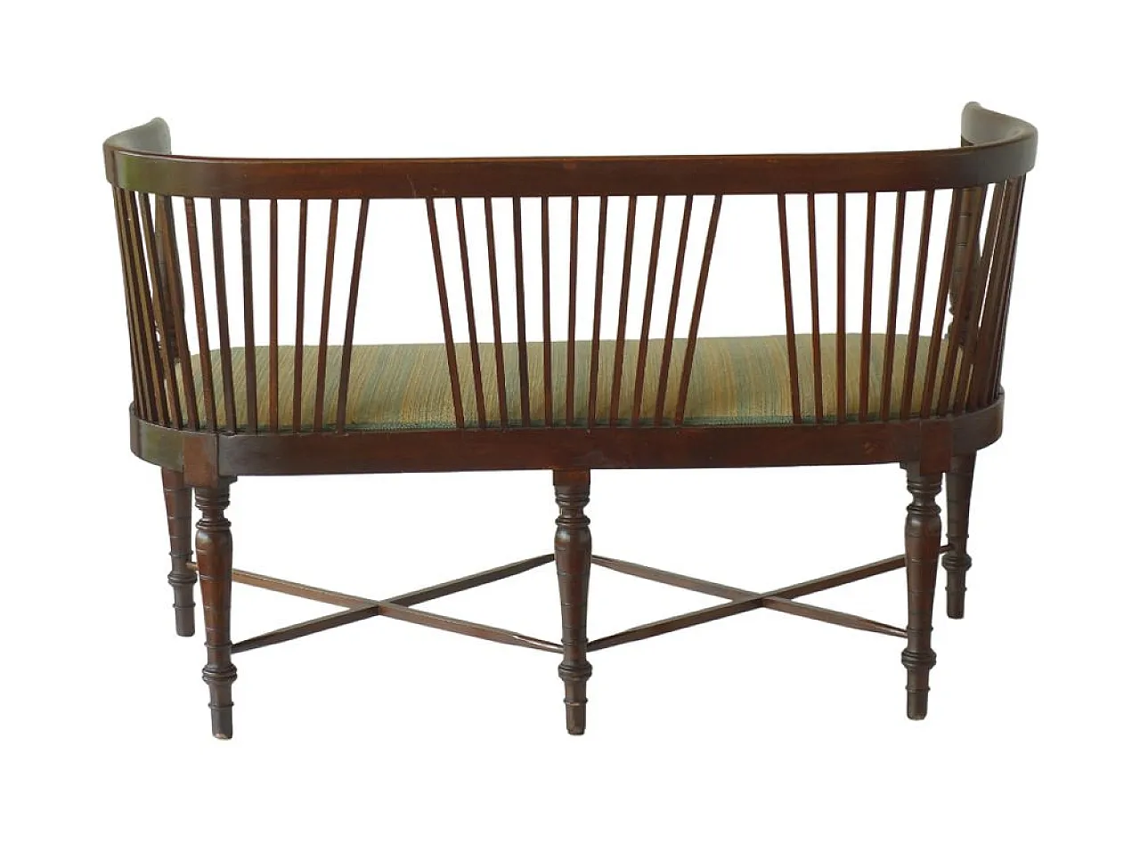 Panca Secessionista Art Noveau in legno, inizio XX secolo 3