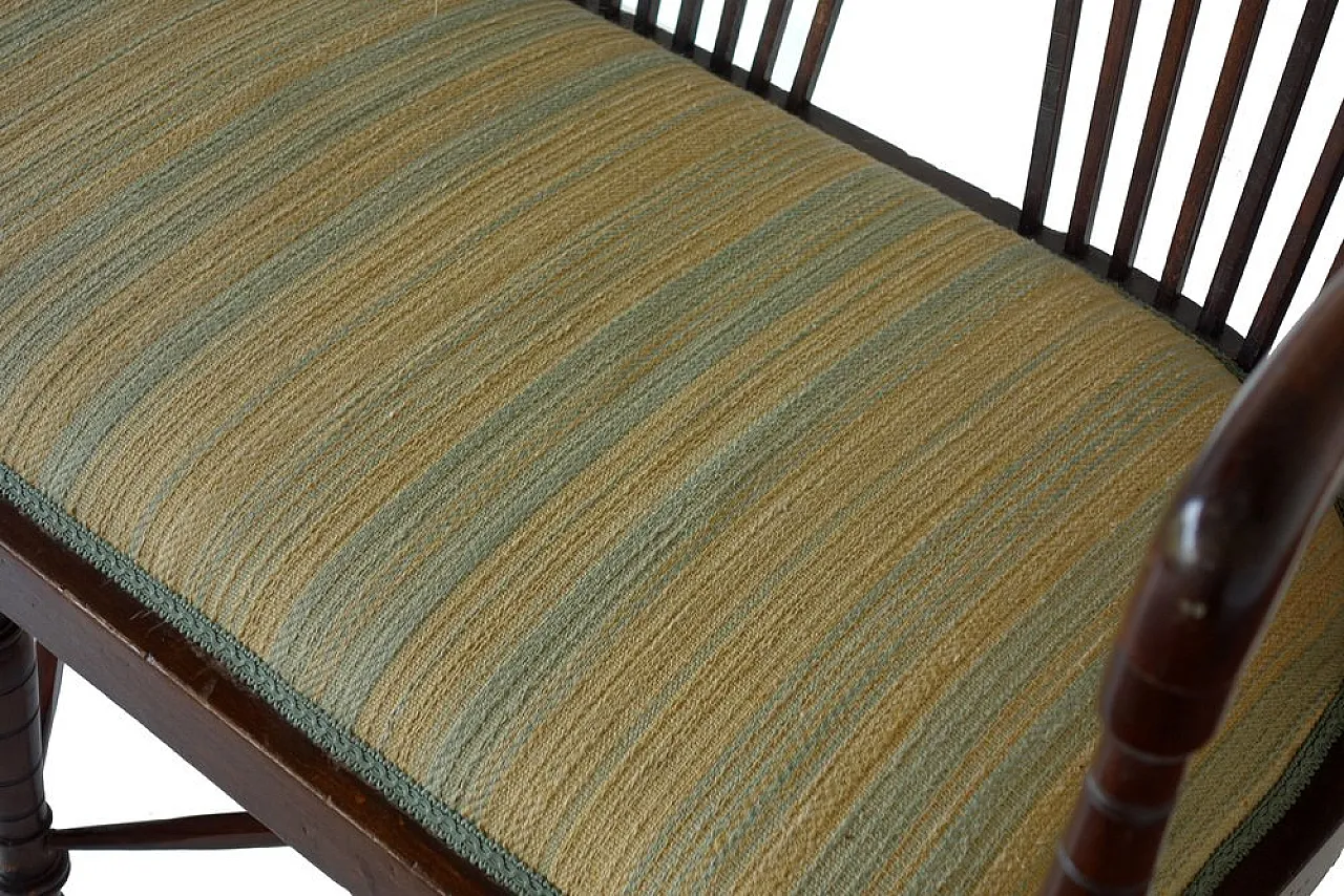 Panca Secessionista Art Noveau in legno, inizio XX secolo 5
