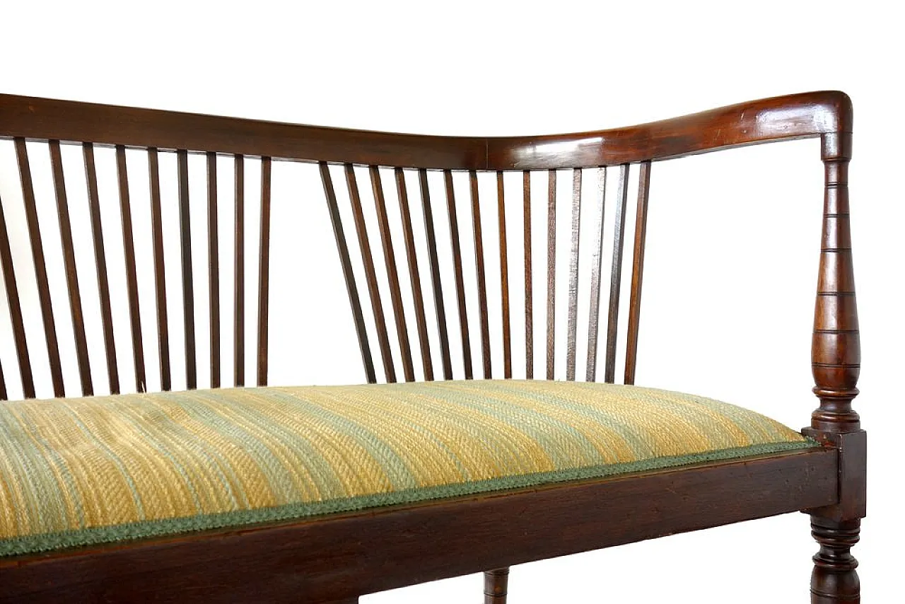 Panca Secessionista Art Noveau in legno, inizio XX secolo 6
