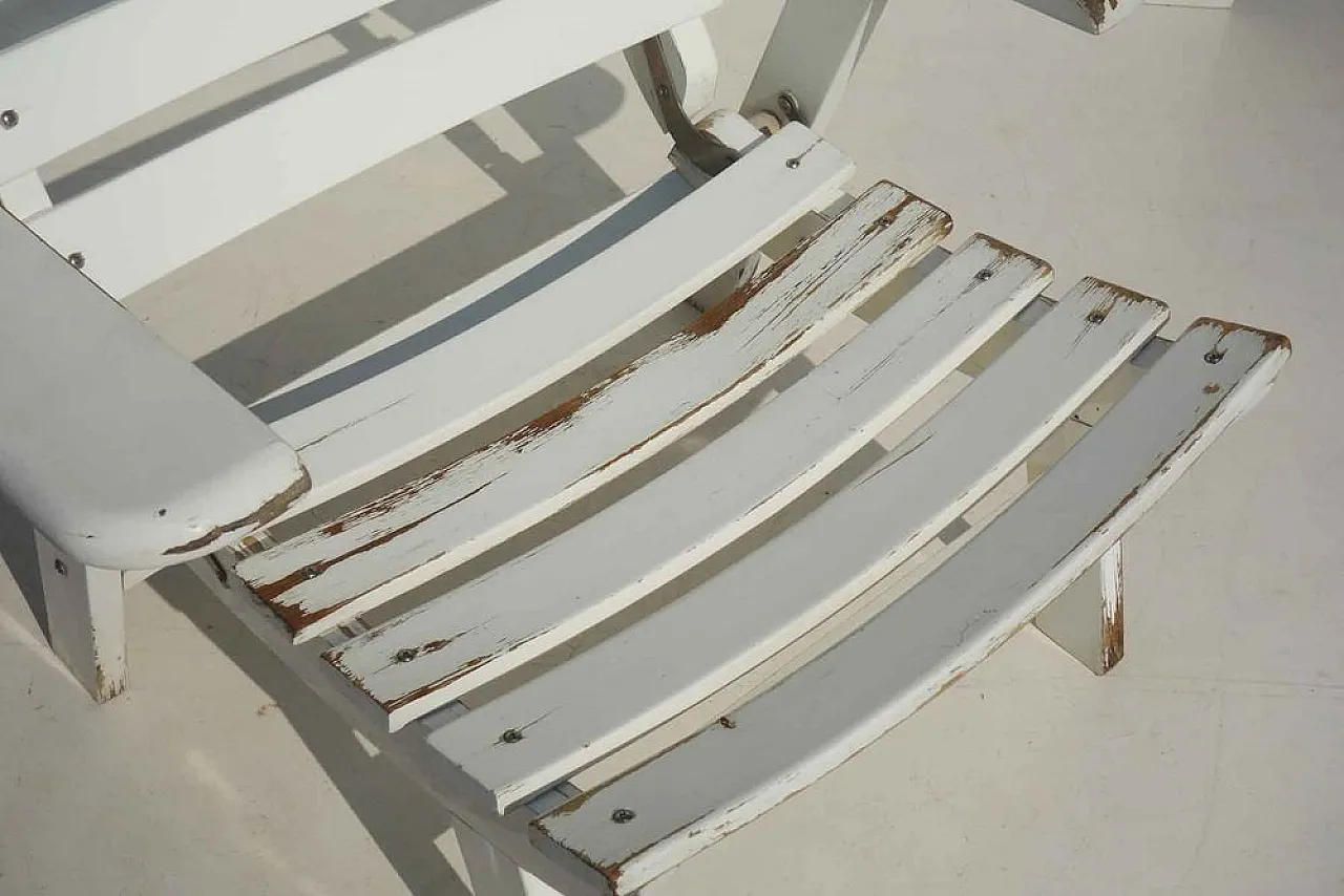 Poltrona da giardino pieghevole in legno bianco, anni '60 7