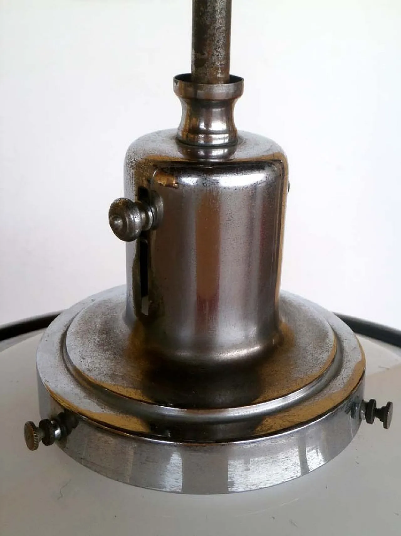 Rationalist lamp in metal and glass, 1920s 3