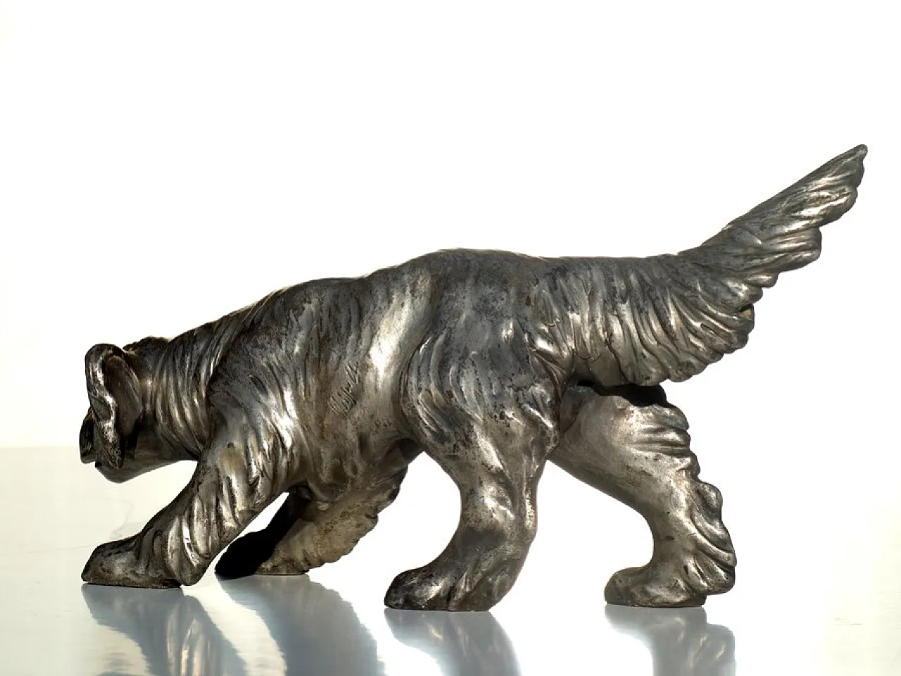 Setter Art Déco in terracotta argentata, anni '30 2