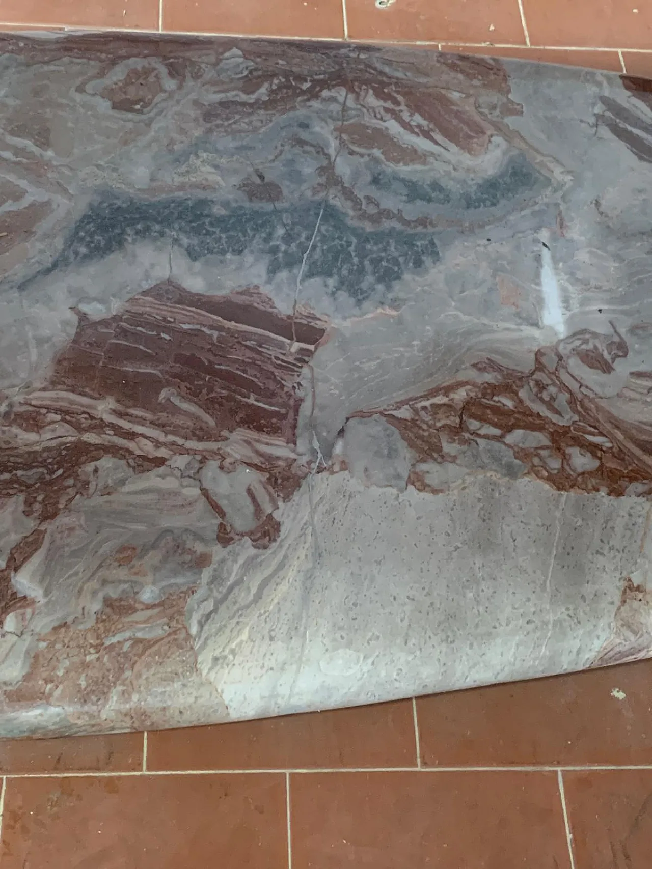 Oval Table with Marble Base and Opaline Glass Top by Dassi Mobili, 60s 7