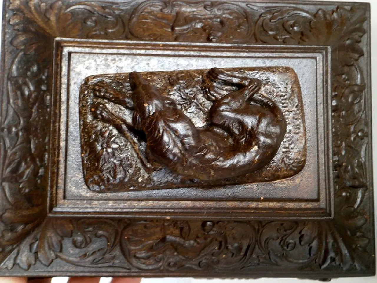Greyhound Box in Griffins Metal from Ilsenburg, 19th century 6