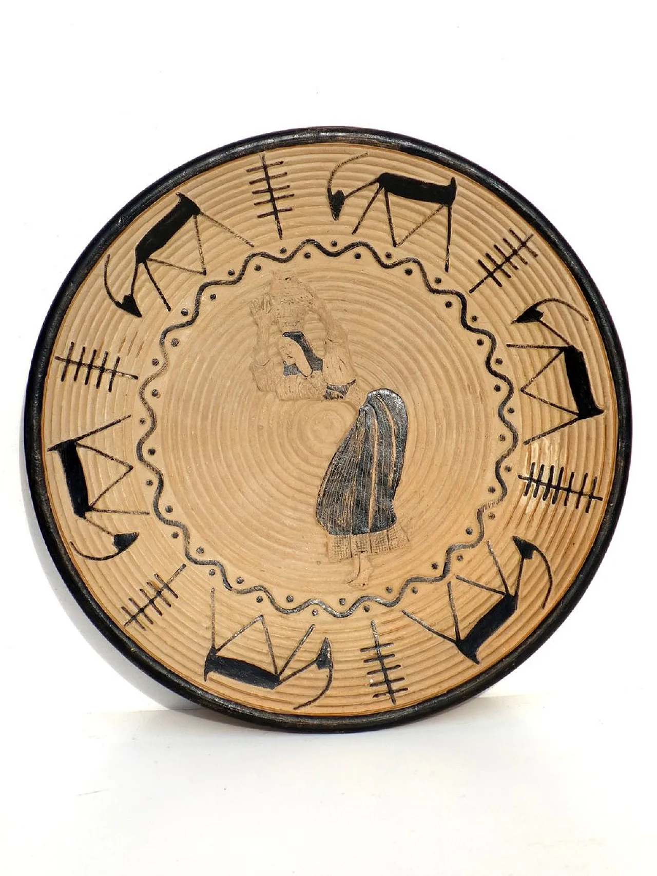 Coppia di piatti in ceramica di Simone Lai Dorgali, anni '30 2