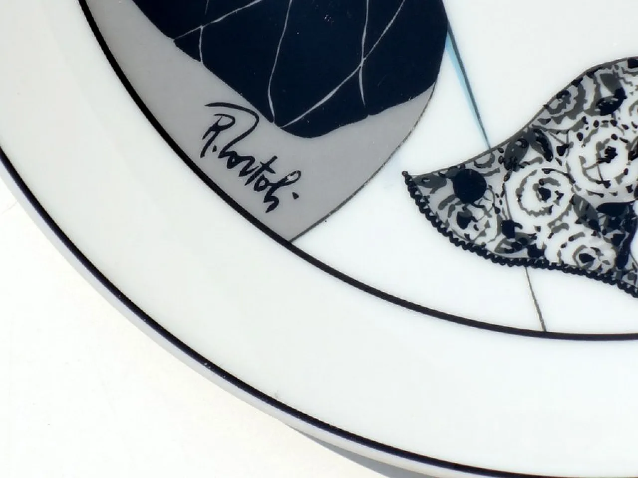 3 Piatti Revival Fashion Art Déco in porcellana, anni '80 5