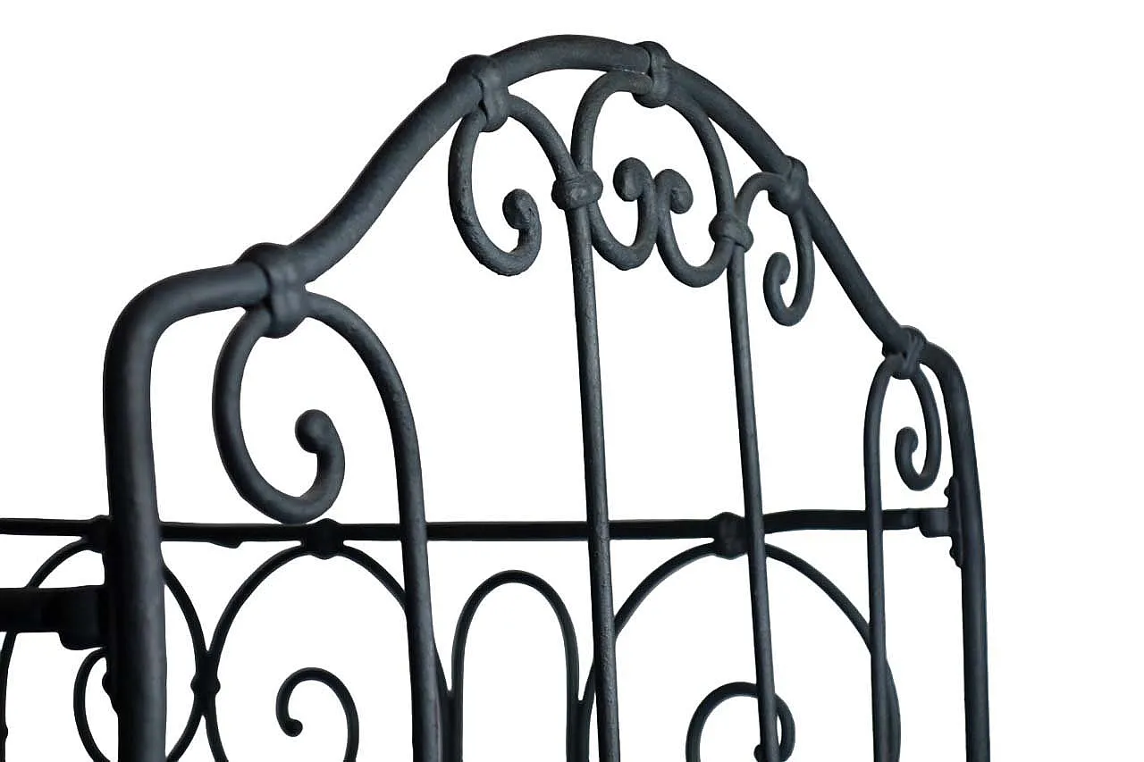 Gray wrought iron children's bed, 1890s 4