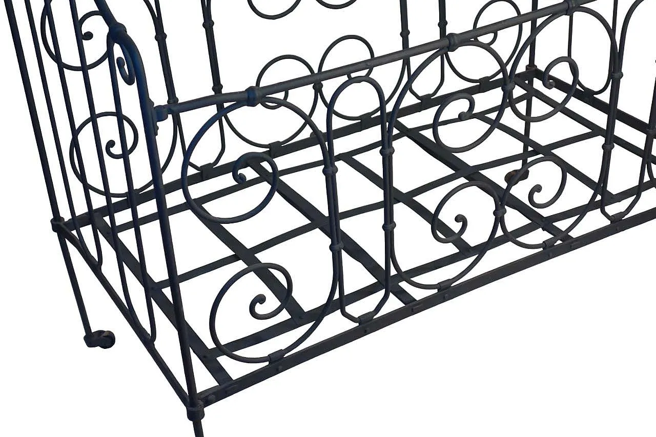 Gray wrought iron children's bed, 1890s 7