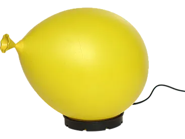 Lampada da tavolo Baloon gialla di Yves Christin per Bilumen, anni '80