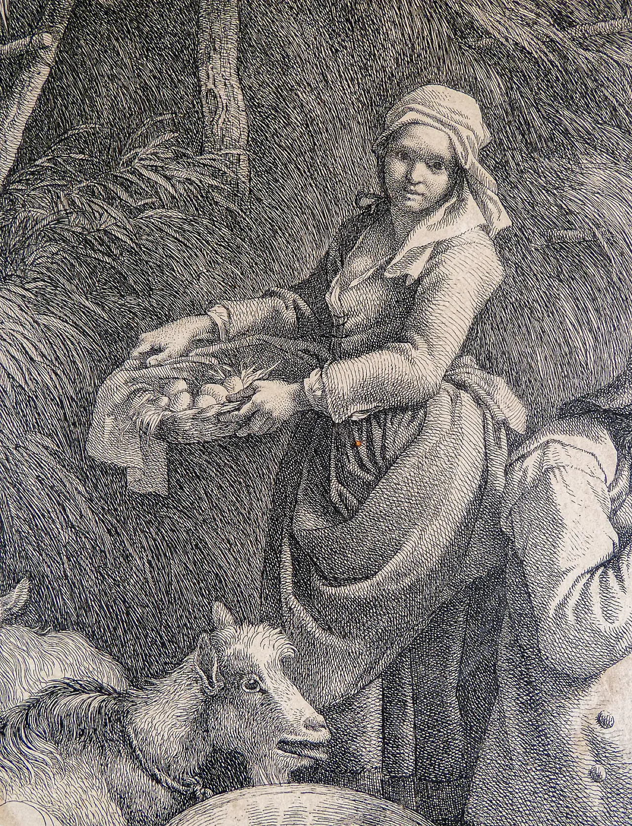 Scena Bucolica di Francesco Londonio, incisione ad acquaforte, '800 5