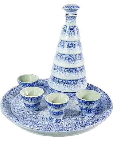 Servizio da liquore in ceramica di Ivos Pacetti per Spica, anni '30