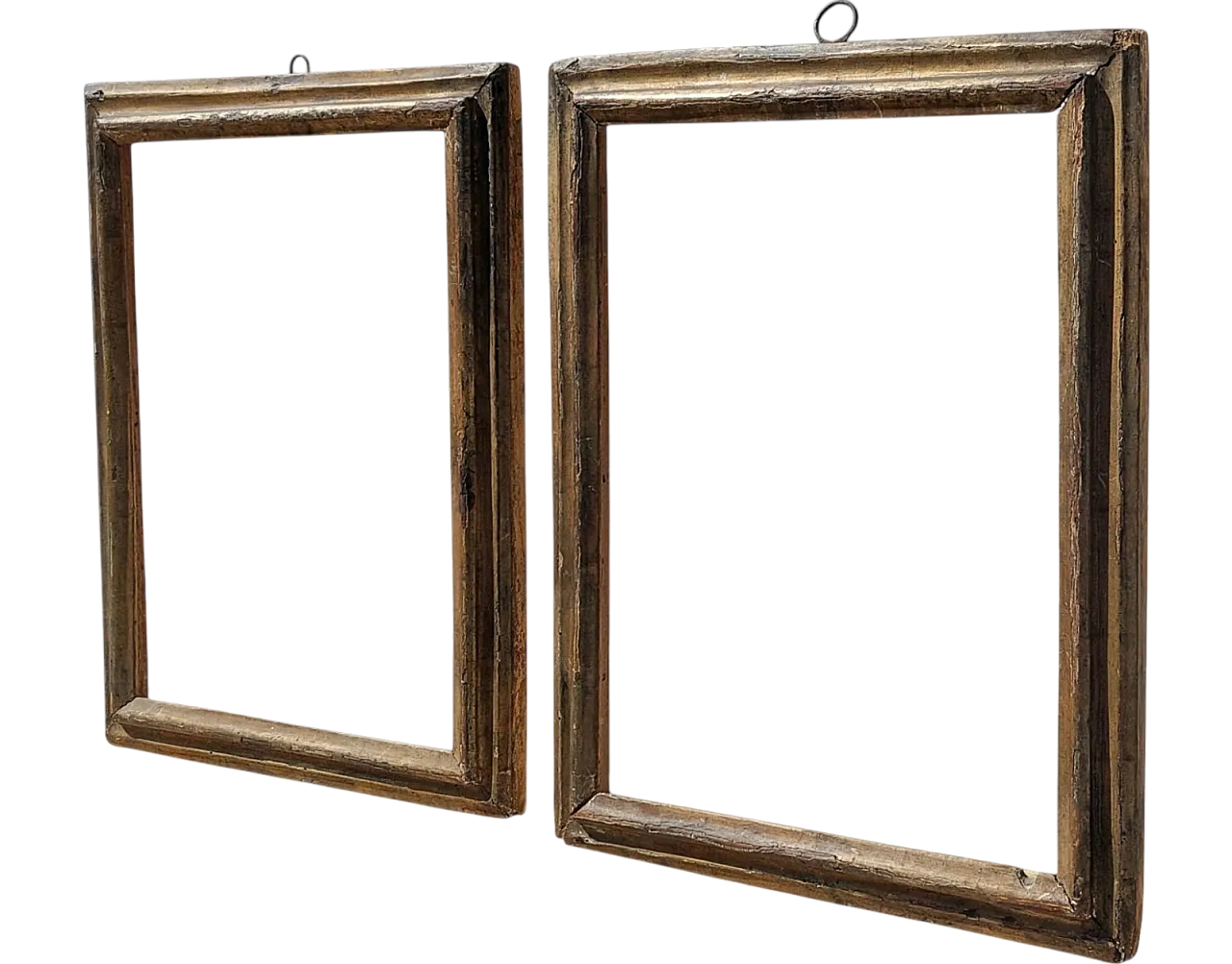 Pair of wooden, silver and mecha frames, 18th century 13