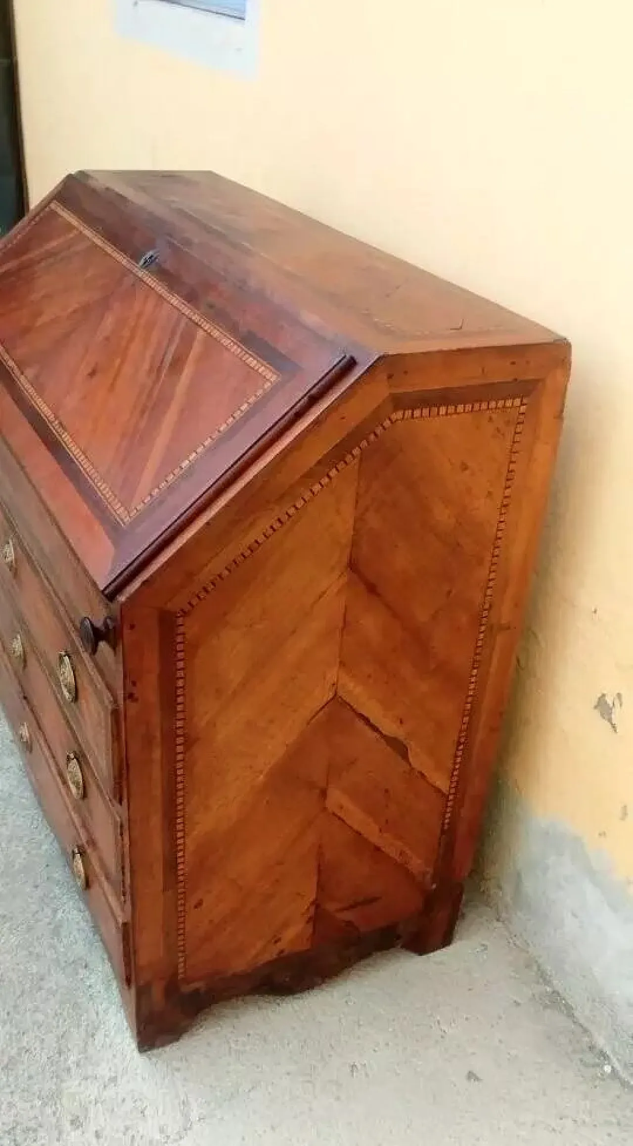 Scrivania antica in stile Luigi XVI in legno, '700 10