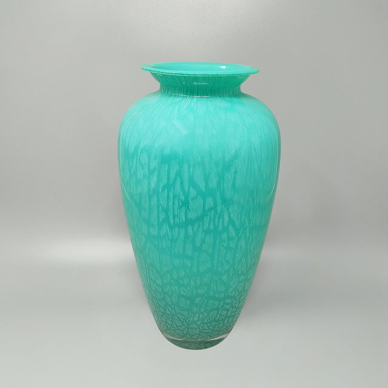 Handcrafted Green Vase by V.A.M. In Murano Glass, 1970s 2