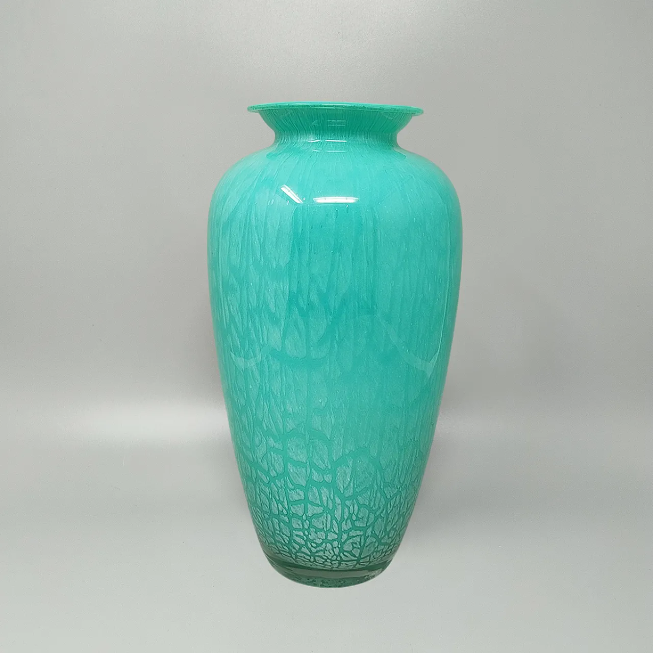 Handcrafted Green Vase by V.A.M. In Murano Glass, 1970s 3