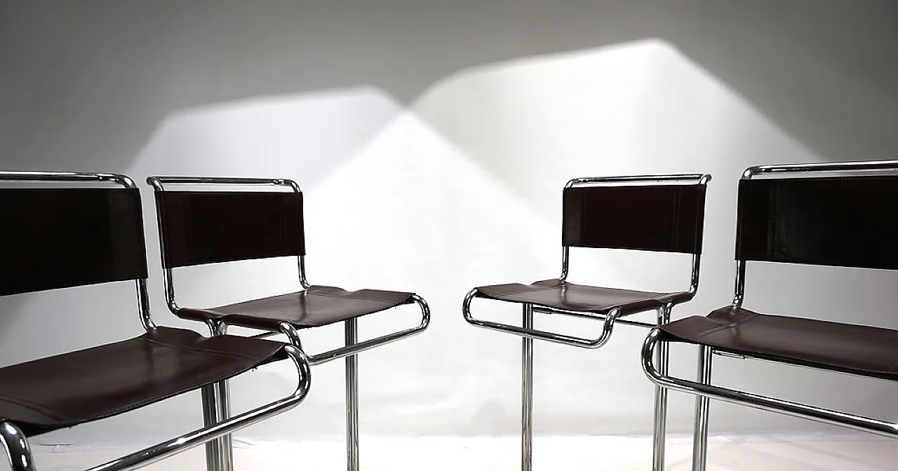 4 Tubular steel bar stools of Linea Veam, 1960s 1
